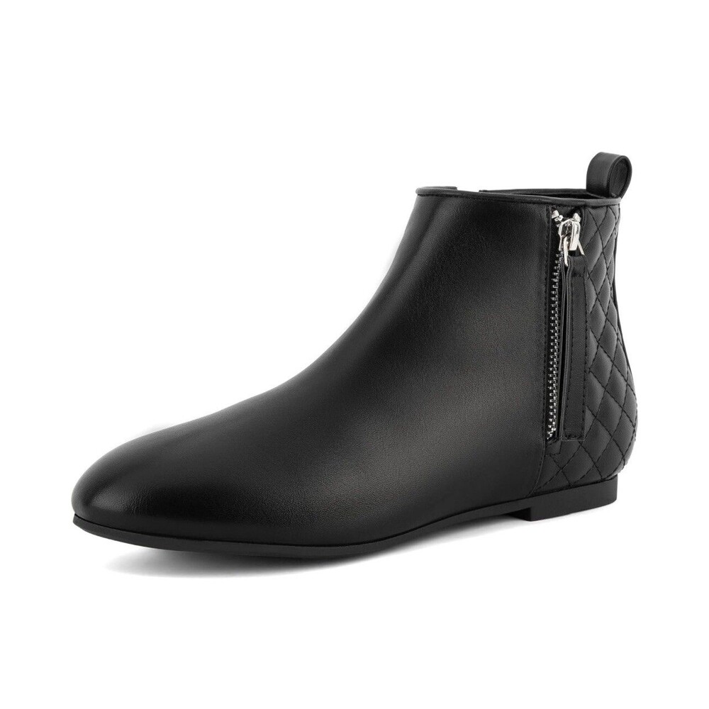 MaxMuxun Women's Ankle Boots Flat Low Heel Zipper/Chelsea Booties 6.5